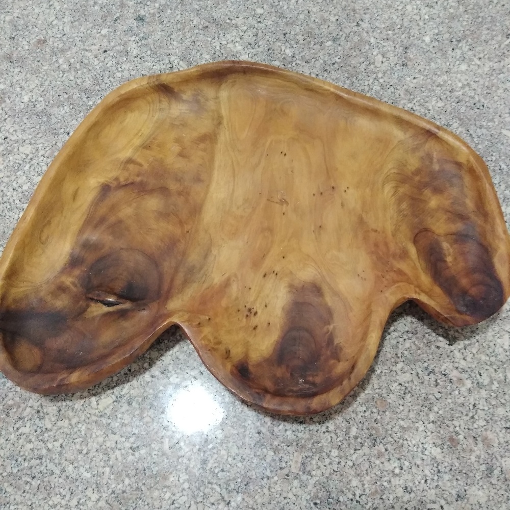 Natural wood handcrafted platter